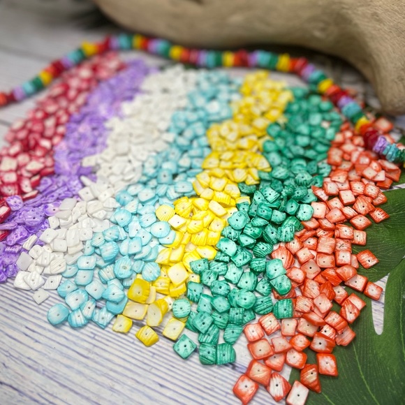 NEW Rainbow Multi Colors Puka Shell Beads Jewelry Making Lot DIY Nautical Beach - Picture 5 of 16